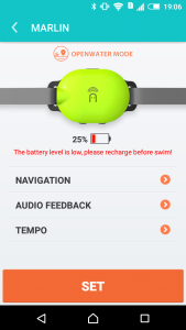 Open water options in the App