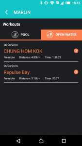 Reviewing open water workouts