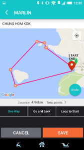 Setting waypoints in the App