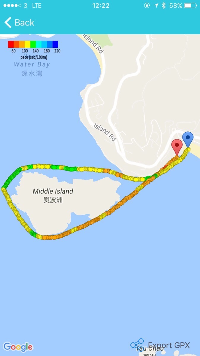 Swim Route of the Middle Island Challenge 2016