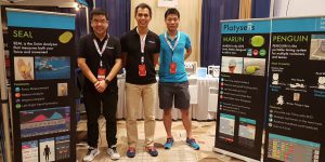 Platysens employees lining in front of World Coach Clinic Booth